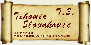 Tihomir Slovaković vizit kartica